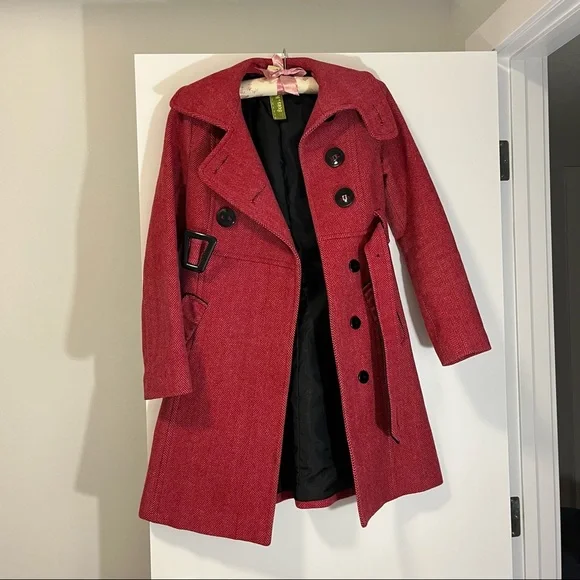 Soia & Kyo red wool coat size XS - Picture 2 of 6